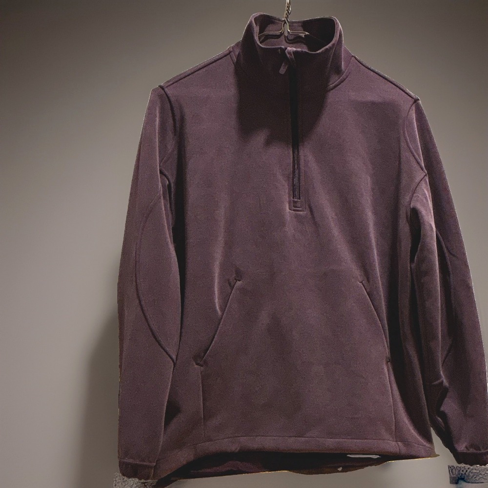 lululemon Scuba Purple 1/4 Zip Fleece Sweatshirt Pockets Mock Neck Sz SMALL